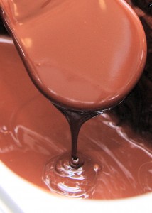 Molten chocolate and spoon