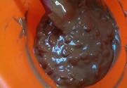 Melting chocolate in plastic bowl