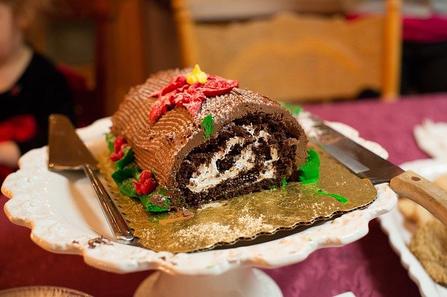 Chocolate yule log